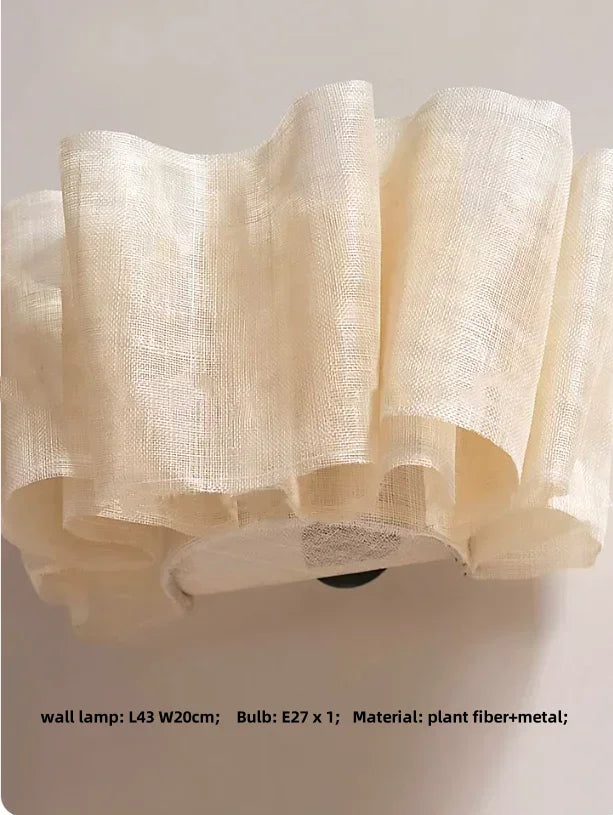 Japanese Style Pleated Pendant Light Wabi Sabi Linen Fabric Lamp For Living Room Study Clothes Shop Restaurant Decoration Light