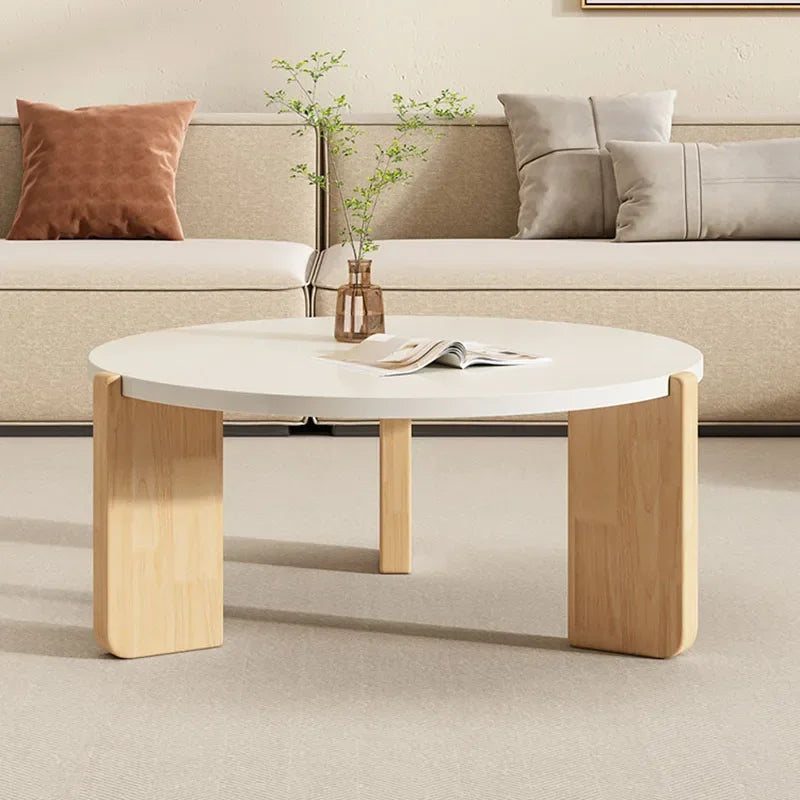 Japandi Decor Coffee Tables Modern Design Minimalist White Coffee Tables Round Tavolino Da Salotto Home Furniture