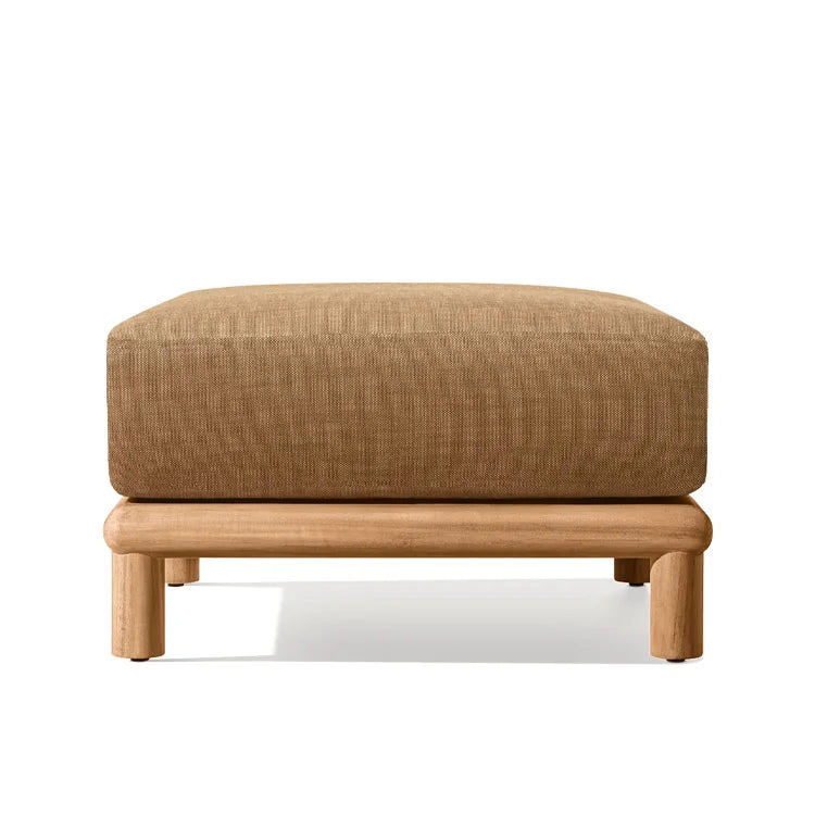 Modern Design Living Room Furniture Customizable Outdoor Garden Seating Waterproof Teak Wood Stools Ottomans
