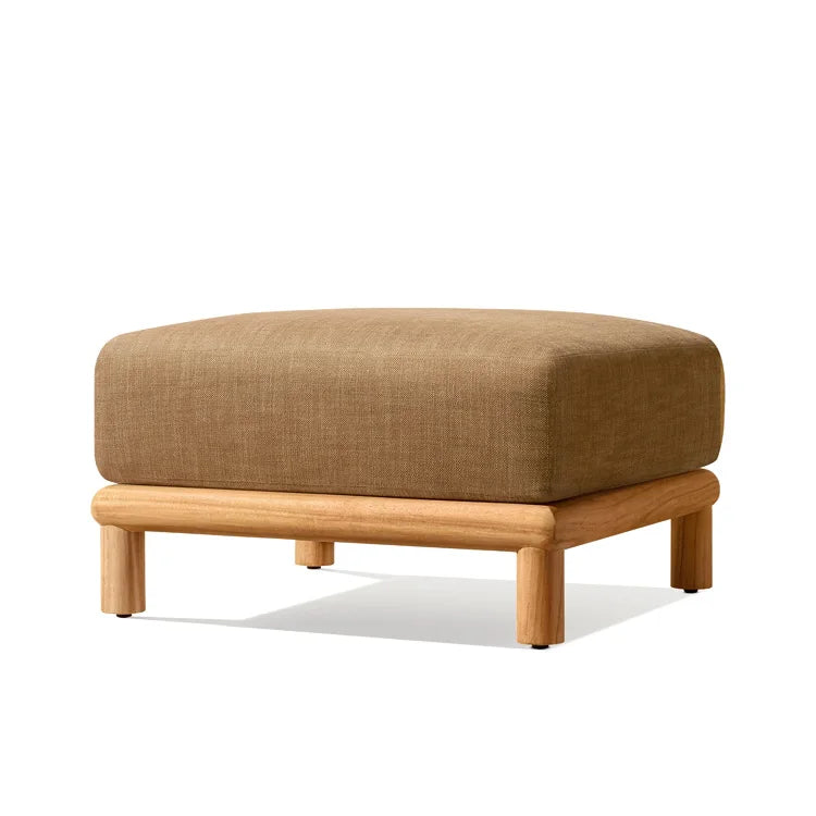 Modern Design Living Room Furniture Customizable Outdoor Garden Seating Waterproof Teak Wood Stools Ottomans