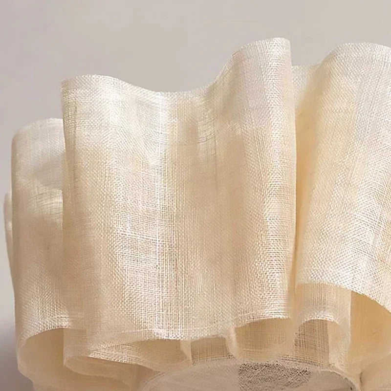 Japanese Style Pleated Pendant Light Wabi Sabi Linen Fabric Lamp For Living Room Study Clothes Shop Restaurant Decoration Light